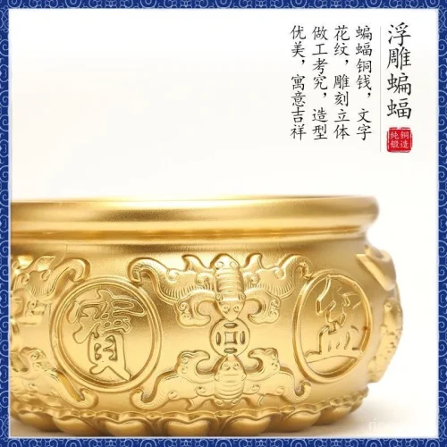 🙏🏻紫南宮過爐 開光🔥黃銅聚寶盆擺件 人財兩旺 聚財鎮宅 銅 聚寶盆 八福聚寶盆 財位風水擺件 招財聚財擺件 開運