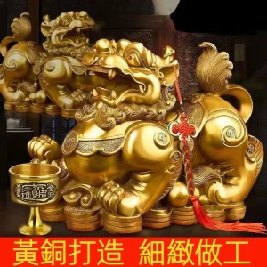 黃銅貔貅 銅純 銅貔貅擺件 招財貔貅 公母一對 黃銅貔恘擺件 開運招財擺飾 貔貅 風水擺件 鎮宅化煞辟邪轉運