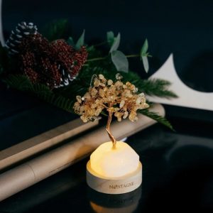 原礦水晶樹｜Treasure Tree｜白水晶。黃水晶｜招財。擴大 開運禮 母親節禮物